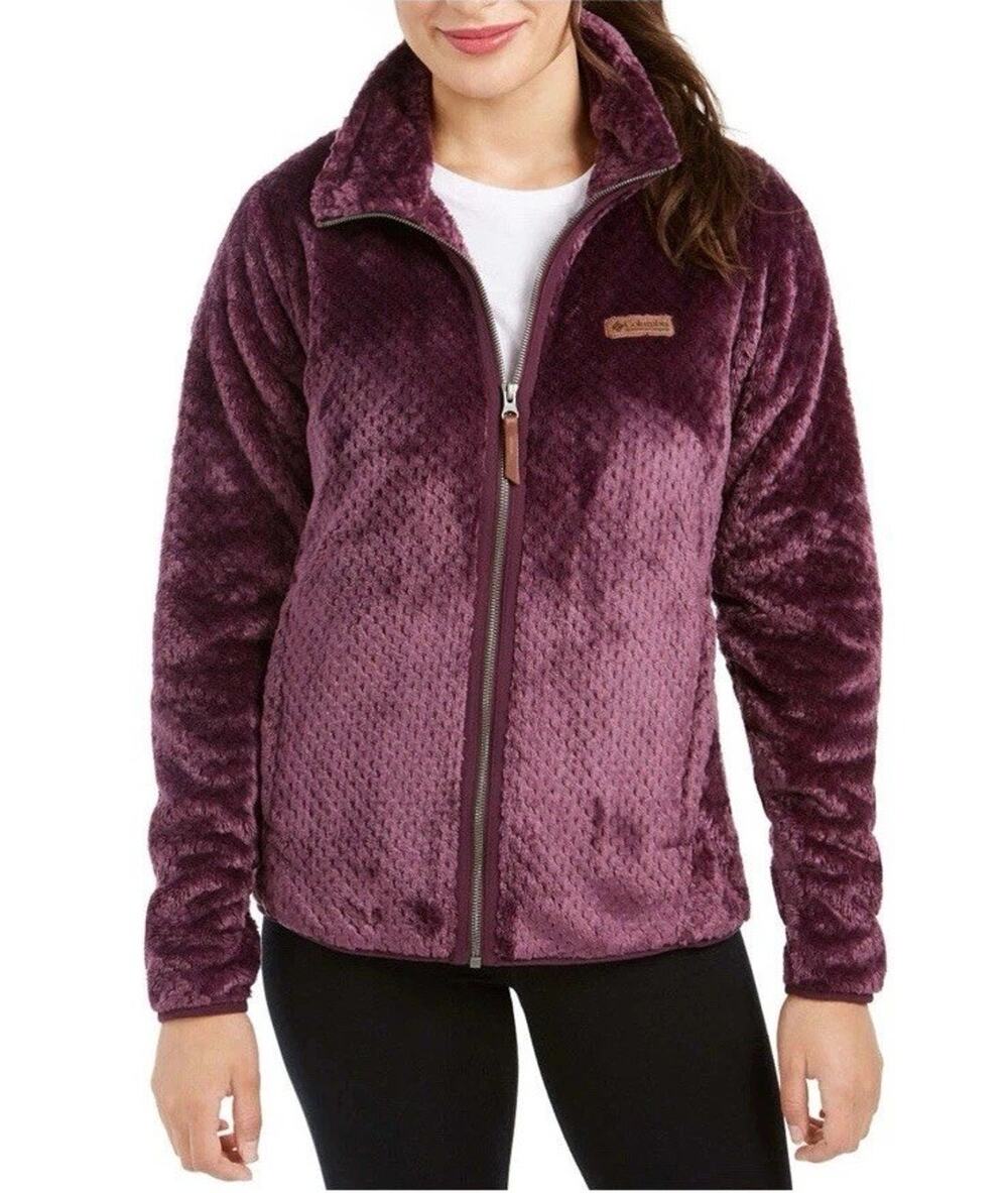 Columbia Womens Fleece Womens 1X Purple Full Zip Jacket